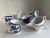 Silver-Plate Punch Bowl With 12 Blue & White,Cups, 12 Silver Plate Cups and a Ladle For Sale - Image 9 of 11