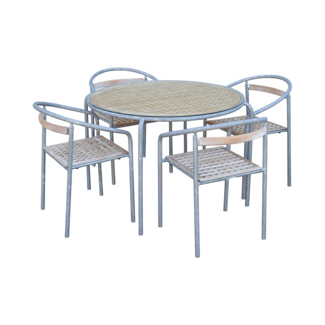 Soho Contract Group Teak and Galvanized Steel Round Patio ...