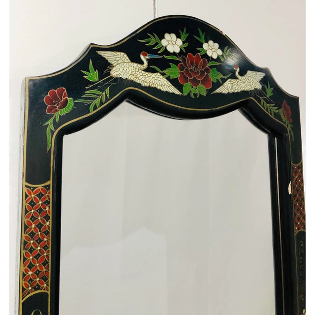 Stunning Vintage Early Mid Century Era Chinoiserie Painted Asian Style Mirror. Original finish fittings and frame. Solid...
