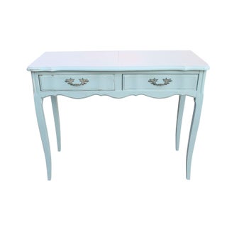 Painted Mint Vanity Desk For Sale
