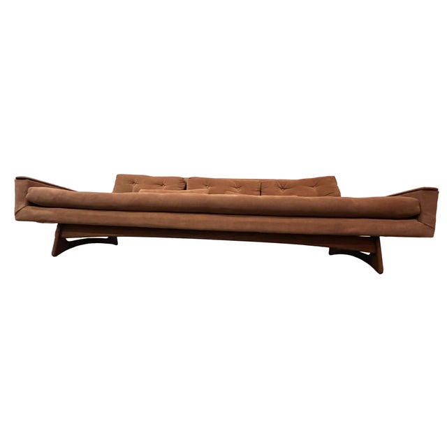 Adrian Pearsall 1960s Attributed Kroehler American Leisure Sofa, Style of Adrian Pearsall Mid Century Modern Gondola Couch Vintage Mad Men Era For Sale - Image 4 of 12