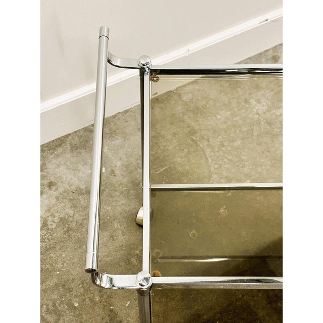 Vintage Chrome Drinks Trolley with Smoked Glass, 1980s For Sale - Image 5 of 13