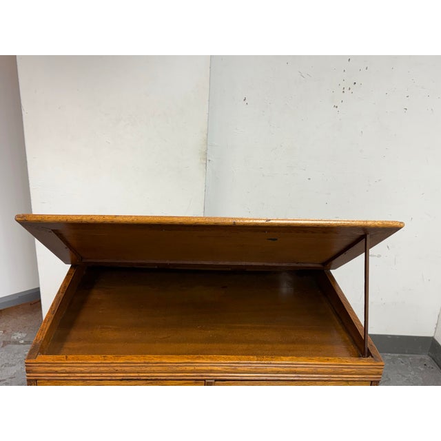 Antique J. & P. Coats Oak Spool Cabinet For Sale - Image 10 of 12