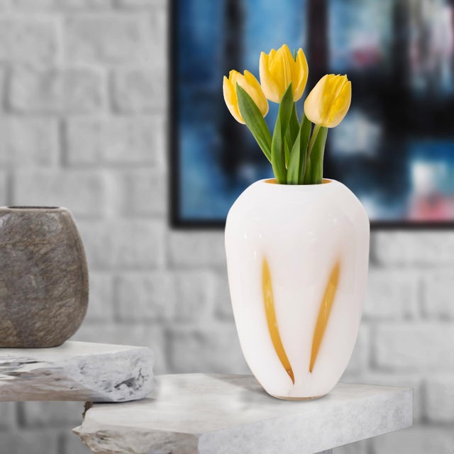 Glass Grasberg Glass Vase- Short For Sale - Image 7 of 10