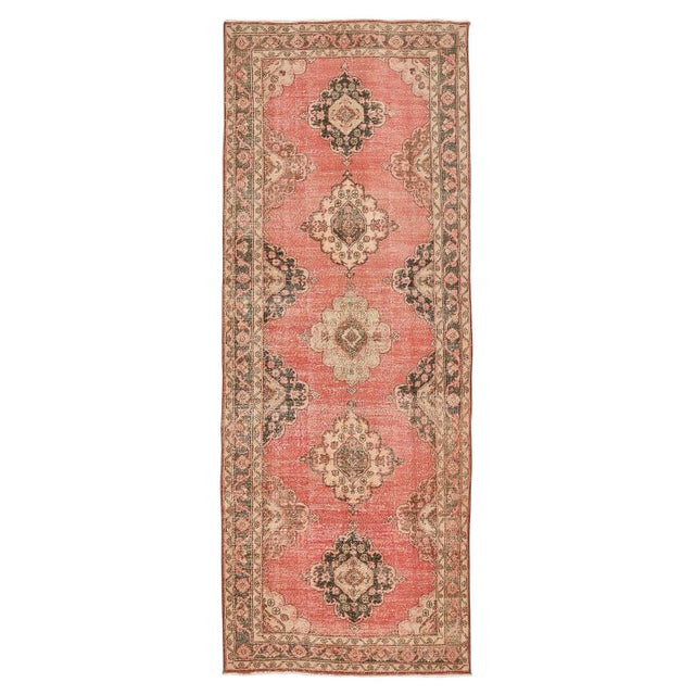 Textile Mid 20th Century Vintage Worn Out Turkish Area Rug For Sale - Image 7 of 7