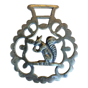 1950’s Vintage Squirrel Brass Equestrian Harness Ornament