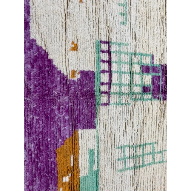 Mid Century Moroccan Rug 6'5" X 9’6" For Sale - Image 4 of 7