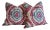 Brunschwig & Fils Kaitag Pink Warp Print Pillows - Set of 2 For Sale