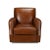 A classic style Havana Brown leather upholstered armchair, upholstered with pure aniline top grade leather, with large...