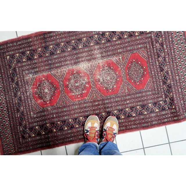 1930s 1930s, Antique Uzbek Bukhara Handmade Rug 3 X 5 For Sale - Image 5 of 12