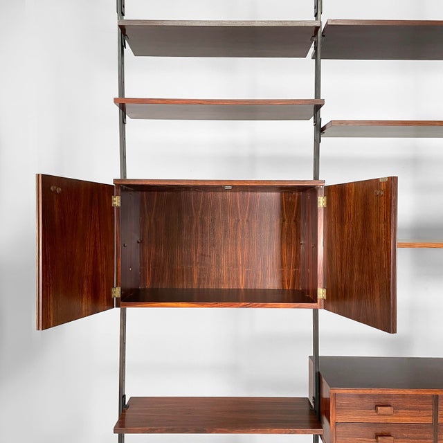 Mid-Century Modern Italian Modular Bookcase in Wood and Metal, 1960s For Sale - Image 12 of 18