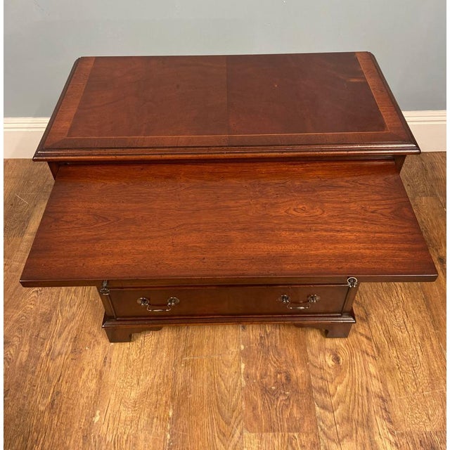 Georgian Revival Mahogany Bachelor Bedside Cabinets, Set of 2 For Sale - Image 10 of 11