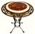 Traditional Antique Wrought Iron Brass Greyhound Gueridon Table Inlaid Marble Top 22" For Sale - Image 3 of 14