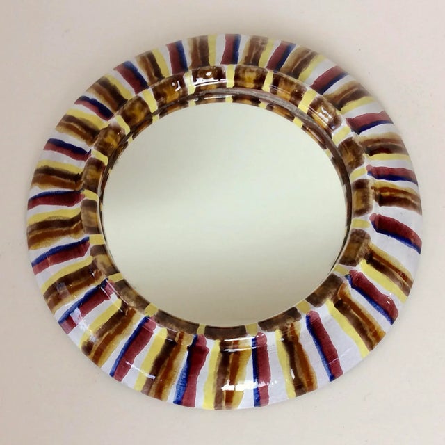 Ceramic Wall Mirror, France, 1960s For Sale - Image 10 of 15