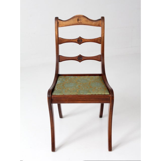 Mid-20th century Empire Revival side chair by The Westfield Company of Sheboygan, Wisconsin, featuring a gently arched...