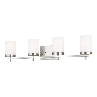 Sean Lavin By Visual Comfort Studio Zire 4-Light Bath Fixture in Brushed Nickel For Sale
