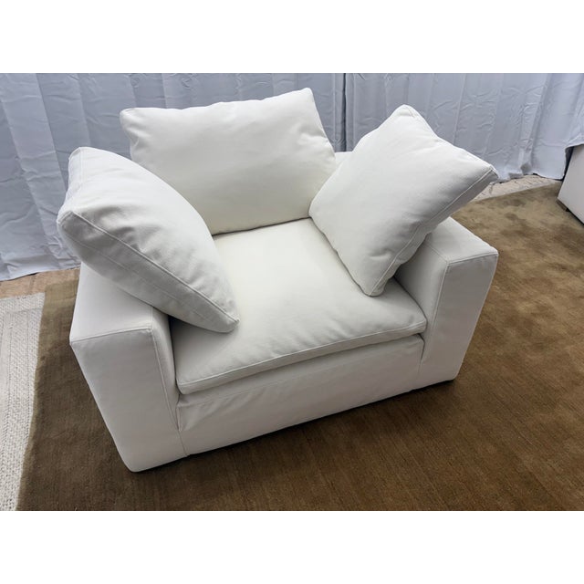 Contemporary Rh Cloud® Chair — Classic 40" | Natural Performance Linen For Sale - Image 3 of 18