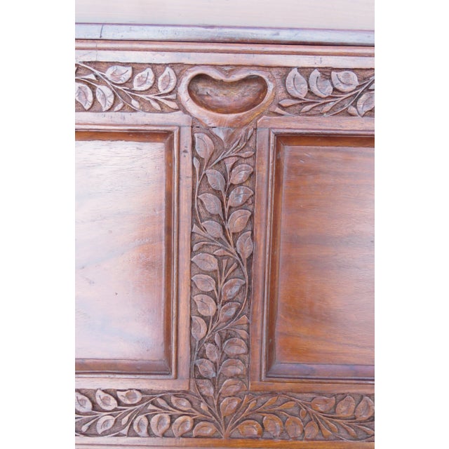 Wood Heavy Hand Carved Secretary Desk For Sale - Image 7 of 12