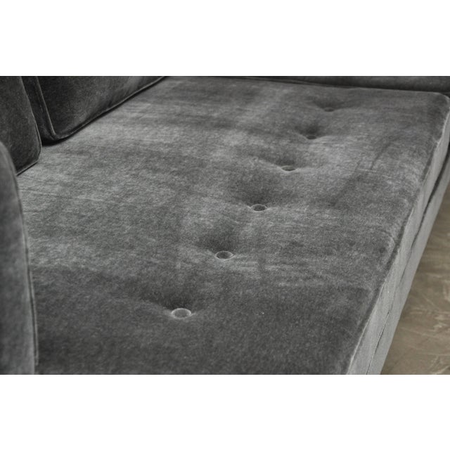 Metal Classic Dunbar Sofa by Edward Wormley in Charcoal Mohair For Sale - Image 7 of 11