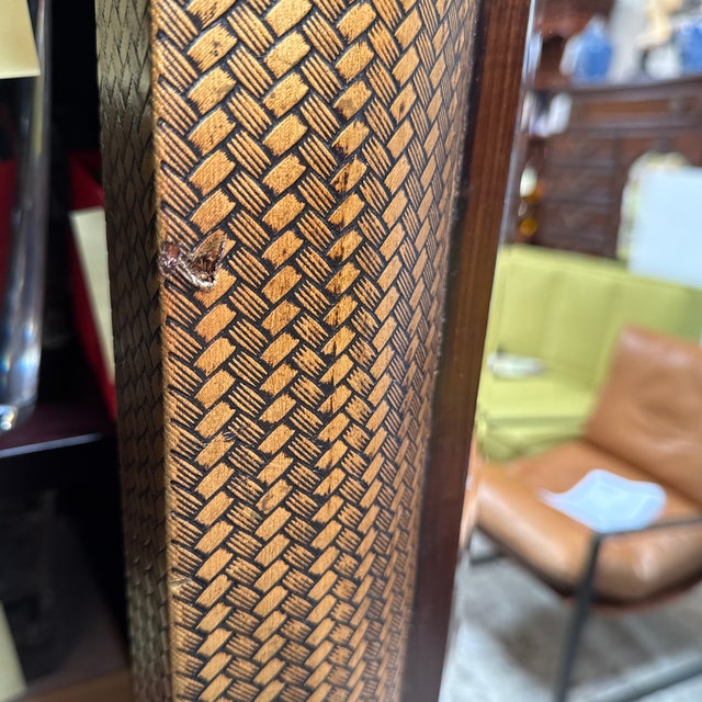 Lacquered Rattan Floor Mirror, Antique For Sale In San Francisco - Image 6 of 12