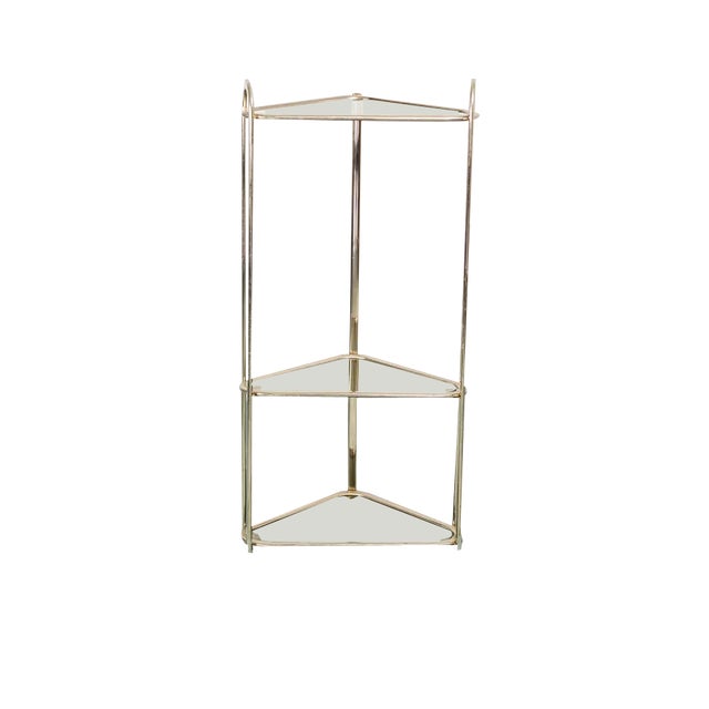 Vintage Angular Metal & Glass Console Table, 1970s For Sale
