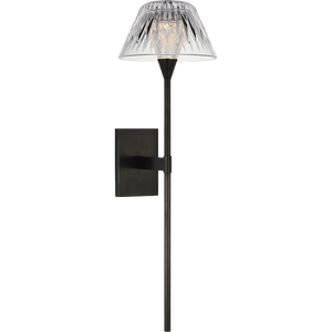 Waterford for Visual Comfort Signature Blaze 19" Tail Sconce in Bronze with Clear Crystal