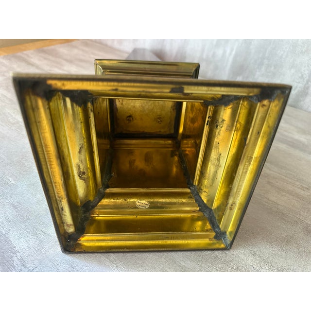 Metal Vintage Brass Obelisk Sculpture – 22” Neoclassical Decor For Sale - Image 7 of 12