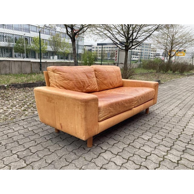 Vintage Danish Cognac Leather Sofa, 1980s For Sale - Image 13 of 18
