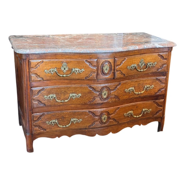 18th Century Continental Commode With Marble Top For Sale