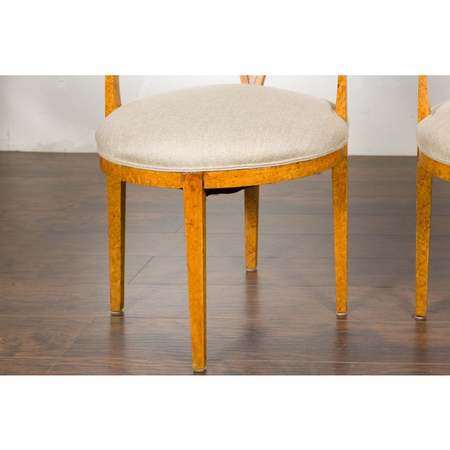 Biedermeier 19th Century Chairs with Ebonized Accents and New Upholstery, a Pair For Sale - Image 12 of 12