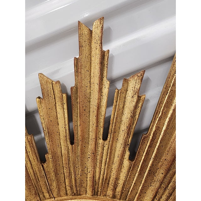Vintage Giltwood Italian Sunburst Mirror For Sale - Image 10 of 14
