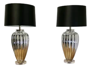 Silvered Glass Table Lamps, 1960s, Set of 2