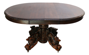 Antique French Oak Oval Dining Table, 1860