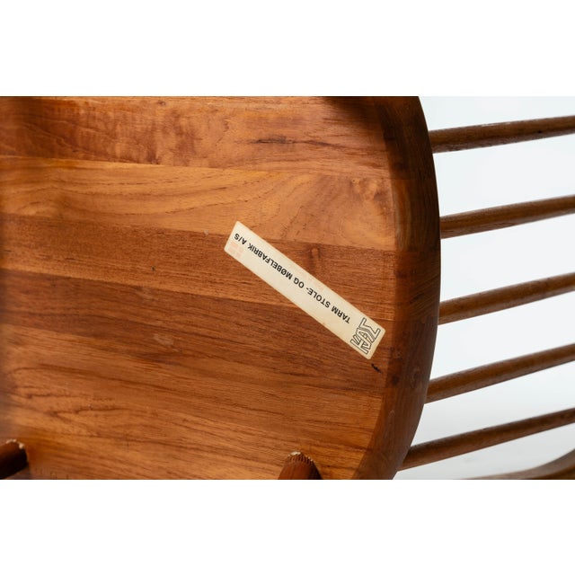 Wood Windsor Teak Dining Chairs by Erik Ole Jørgensen for Tarm Stole Møbelfabrik, 1960s, Set of 6 For Sale - Image 7 of 8