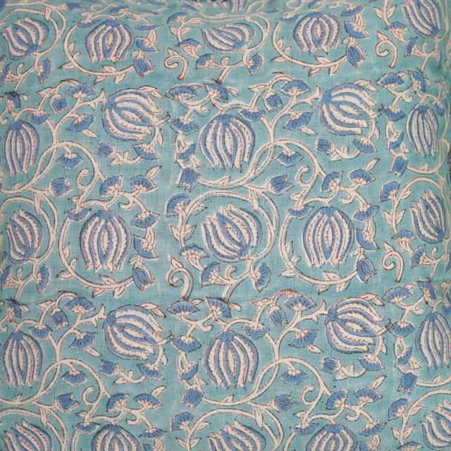 Not Yet Made - Made To Order 6 Kmal Handcrafted Boho Block Print Artisan Pillow Unique Decorative Cushion for Sofa and Couch Size 26x26 Inch For Sale - Image 5 of 5