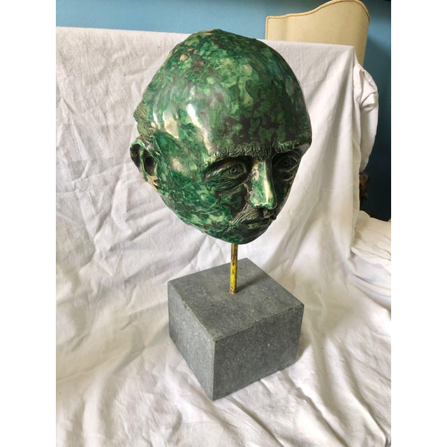 Circa 1940 Italian Glazed Terra Cotta Head Sculpture Chairish