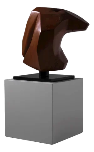 Large Abstract Boulder Shaped Wooden Sculpture, France, 1970s
