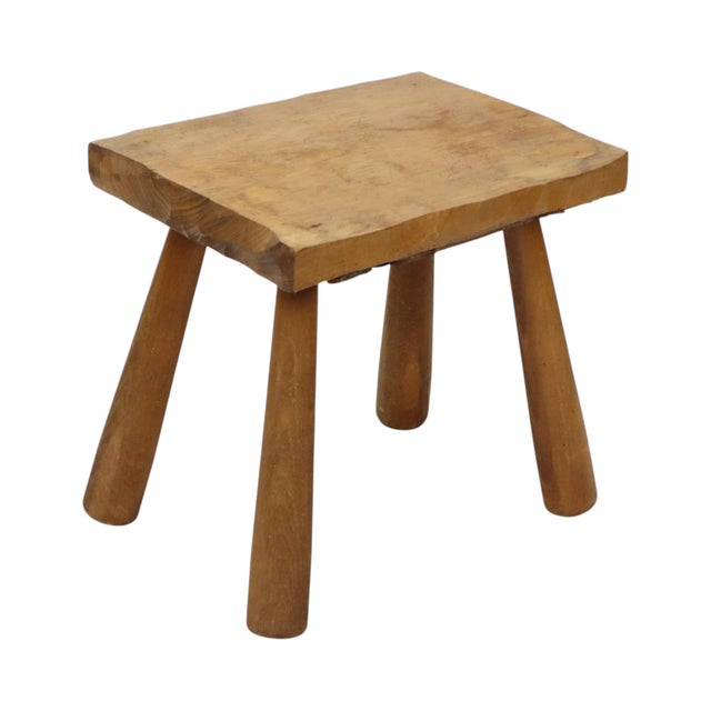 Wood Brutalist Rustic Wood Milking Stool, 1950s For Sale - Image 7 of 18
