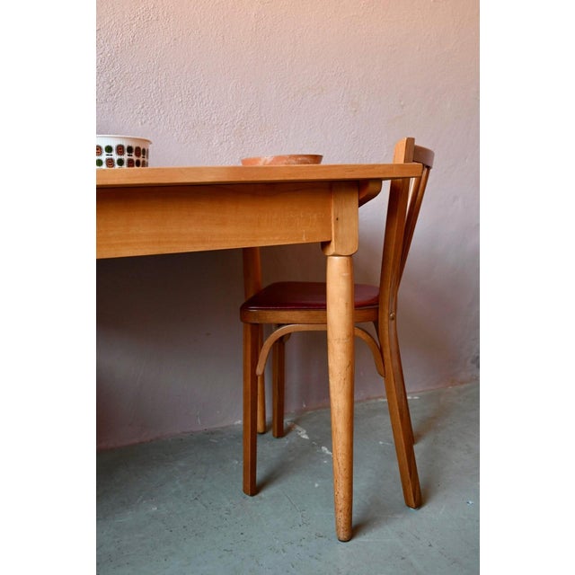 Scandinavian Bistro Table in Light Wood, 1960s For Sale - Image 4 of 17