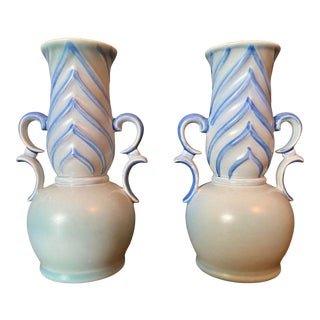 1930s Stangl Artware Art Deco Modern Vases - a Pair For Sale