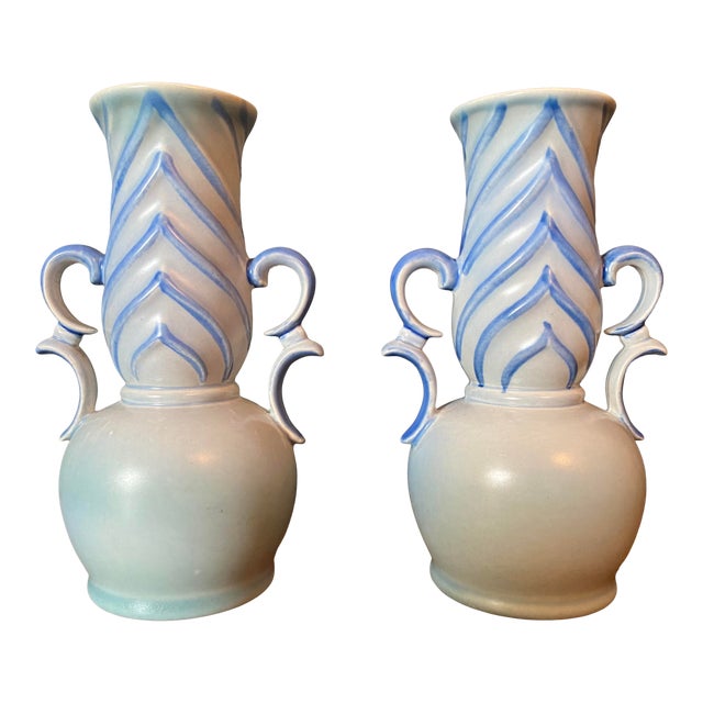 1930s Stangl Artware Art Deco Modern Vases - a Pair For Sale