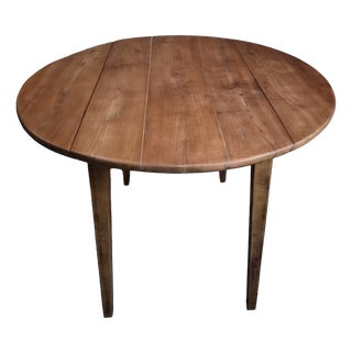 Antique French Rustic Cherrywood Drop-Leaf Table, 1900s For Sale