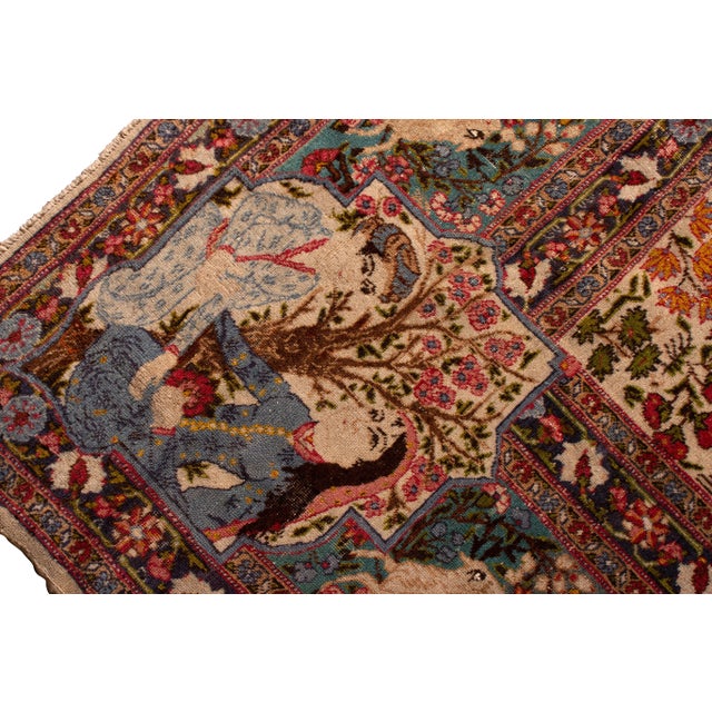 Rug & Kilim Antique Tabriz Persian Rug With Vivid and Dramatic Pictorials - Rug & Kilim For Sale - Image 4 of 8