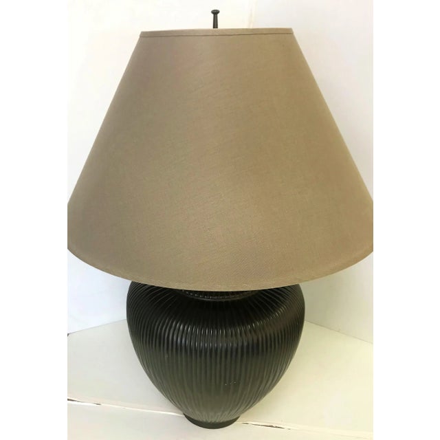 Large Scale Metal Lamp With Shade For Sale - Image 4 of 12