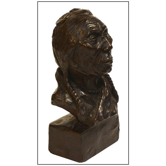 The artwork here, "Medicine Boss Ribs", is a wonderful depiction of the bust of a distinguished Native American man, that...