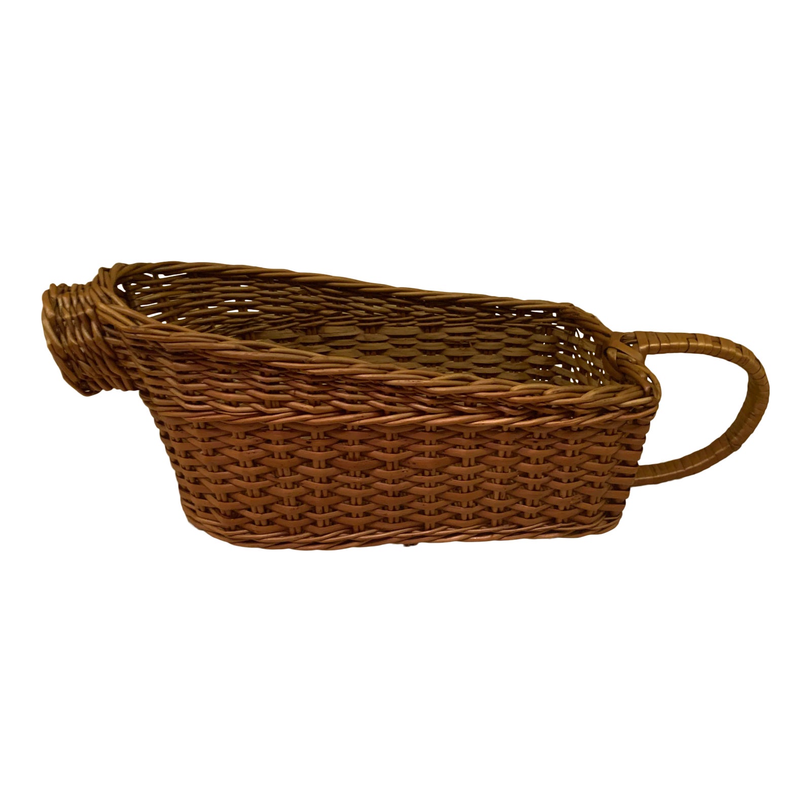 Mid 20th Century Vintage Wicker Wine Basket Chairish