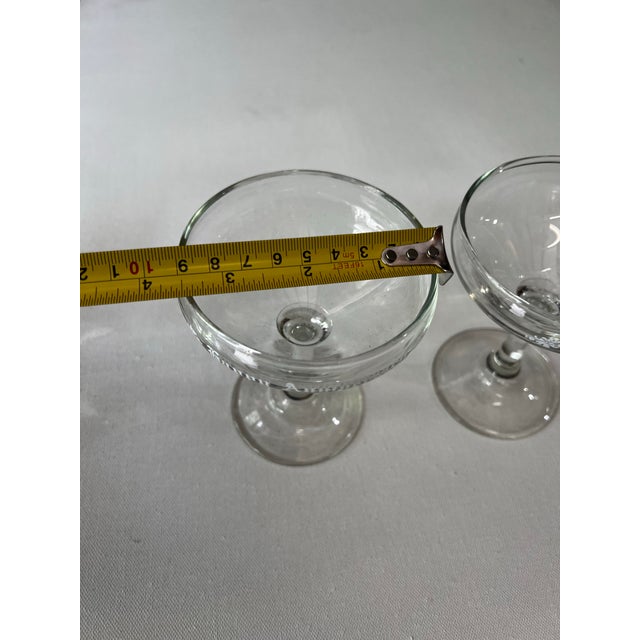 Mid-Century Modern 1970s Glass Anniversary Champagne Glasses - a Pair For Sale - Image 3 of 6
