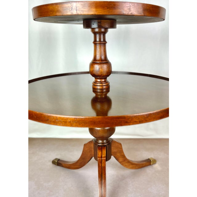 Mid 20th Century Duncan Phyfe Style Two-Tier Piecrust, Dumbwaiter, Table For Sale In Portland, OR - Image 6 of 10