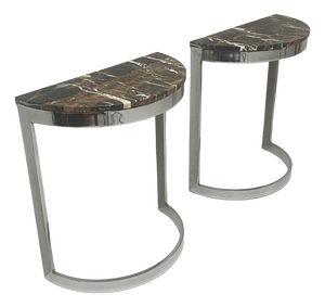Half-Moon Console Tables, 1970s, Set of 2