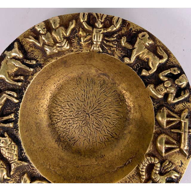 Metal French Bronze Vide Poche or Catch All With Zodiac Symbols For Sale - Image 7 of 7